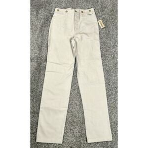 New Scully Pants Men's 32 Khaki Button Buckle Back Duck Canvas Western High NWT